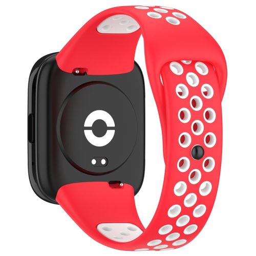 For Xiaomi Redmi Watch 3 Lite / Watch 3 Active Bicolor Watch Bands Silicone Quick Release Replacement Watch Strap - Red+White