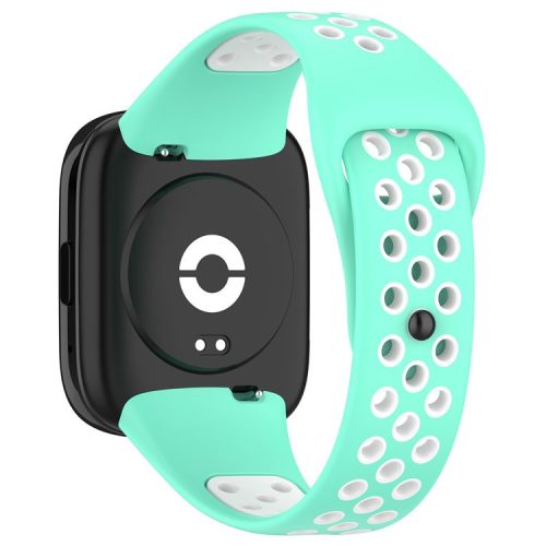 For Xiaomi Redmi Watch 3 Lite / Watch 3 Active Bicolor Watch Bands Silicone Quick Release Replacement Watch Strap - Teal Green+White