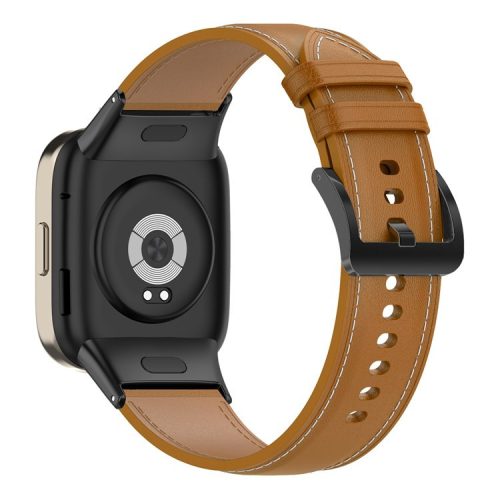 For Xiaomi Redmi Watch 3 Watch Band Genuine Cow Leather Adjustable Wrist Strap - Light Brown