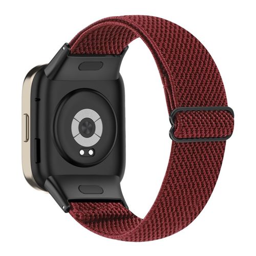 For Xiaomi Redmi Watch 3 Watch Strap Elastic Nylon Adjustable Smart Watch Band - Wine Red