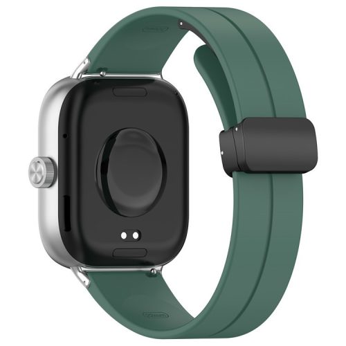 For Xiaomi Redmi Watch 4 / Smart Band 8 Pro Silicone Strap Replacement Wrist Band with Folding Buckle - Dark Green