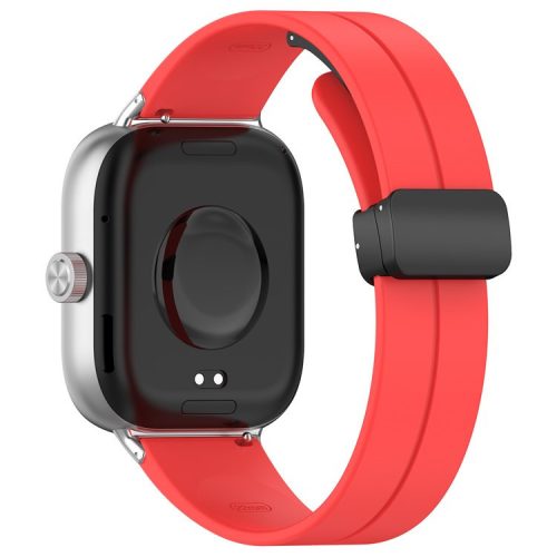 For Xiaomi Redmi Watch 4 / Smart Band 8 Pro Silicone Strap Replacement Wrist Band with Folding Buckle - Red