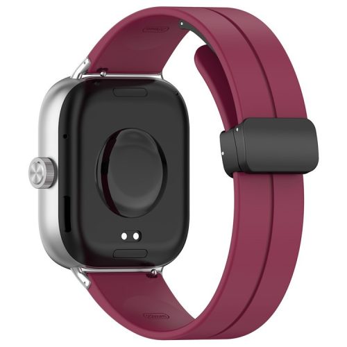 For Xiaomi Redmi Watch 4 / Smart Band 8 Pro Silicone Strap Replacement Wrist Band with Folding Buckle - Wine Red