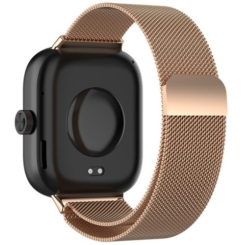 For Xiaomi Redmi Watch 4 / Smart Band 8 Pro Stainless Steel Milanese Wrist Strap - Rose Gold