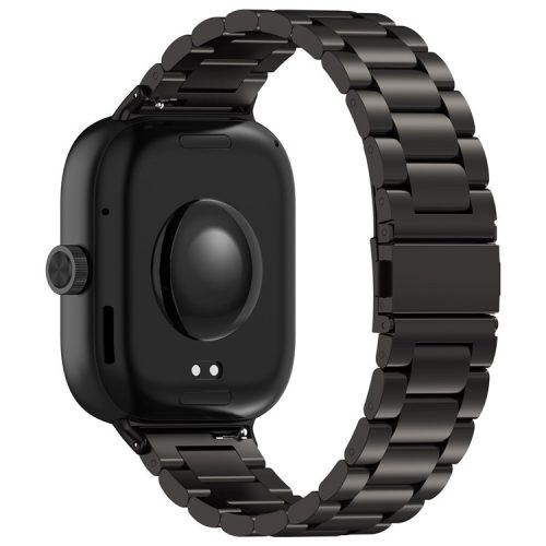 For Xiaomi Redmi Watch 4 / Smart Band 8 Pro Stainless Steel Strap 3-Bead Watch Band - Black