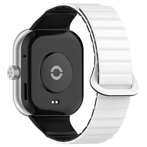 For Xiaomi Redmi Watch 4 / Smart Band 8 Pro Watch Band Dual Color Silicone Magnetic Wrist Strap - White+Black