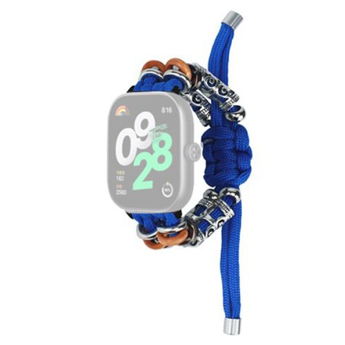 For Xiaomi Redmi Watch 4 Adjustable Watch Strap Bead Braided Nylon Band - Sapphire