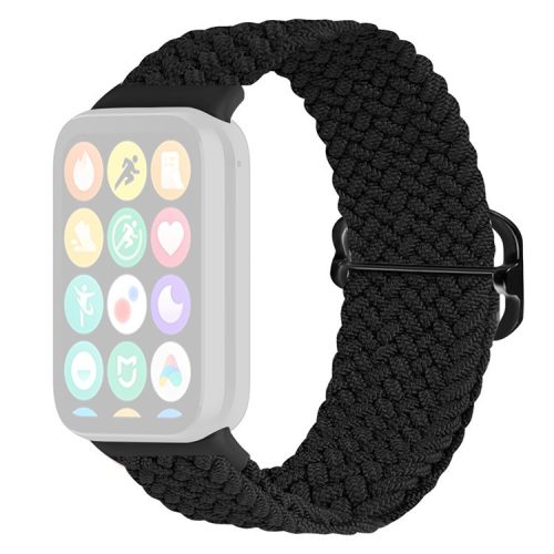 For Xiaomi Redmi Watch 4 Braided Band Adjustable Replacement Nylon Watch Strap - Black