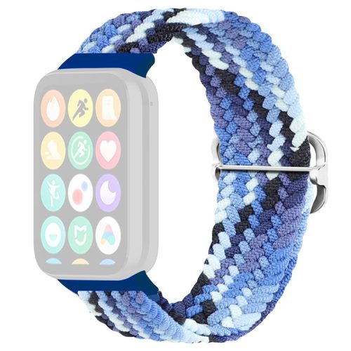 For Xiaomi Redmi Watch 4 Braided Band Adjustable Replacement Nylon Watch Strap - Colorful Blue