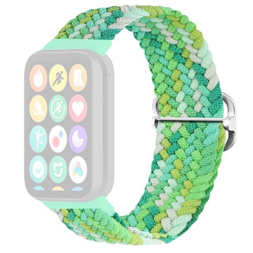 For Xiaomi Redmi Watch 4 Braided Band Adjustable Replacement Nylon Watch Strap - Colorful Green