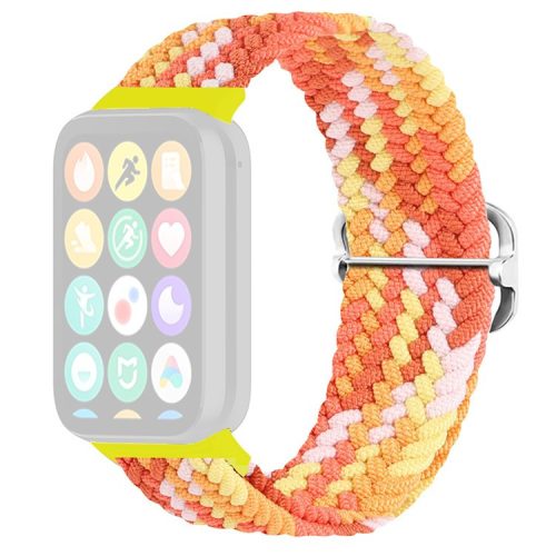 For Xiaomi Redmi Watch 4 Braided Band Adjustable Replacement Nylon Watch Strap - Colorful Orange