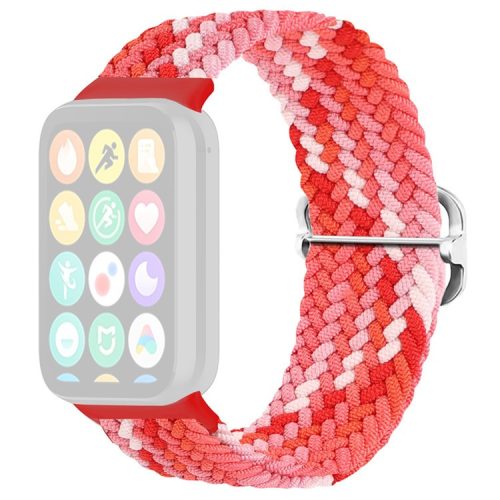 For Xiaomi Redmi Watch 4 Braided Band Adjustable Replacement Nylon Watch Strap - Colorful Red