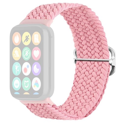 For Xiaomi Redmi Watch 4 Braided Band Adjustable Replacement Nylon Watch Strap - Pink