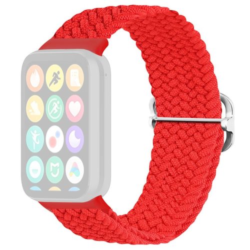 For Xiaomi Redmi Watch 4 Braided Band Adjustable Replacement Nylon Watch Strap - Red