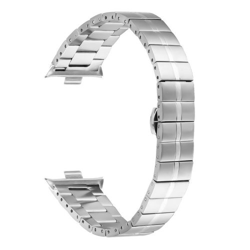 For Xiaomi Redmi Watch 4 Line Design Stainless Steel Strap Replacement Wrist Band - Silver