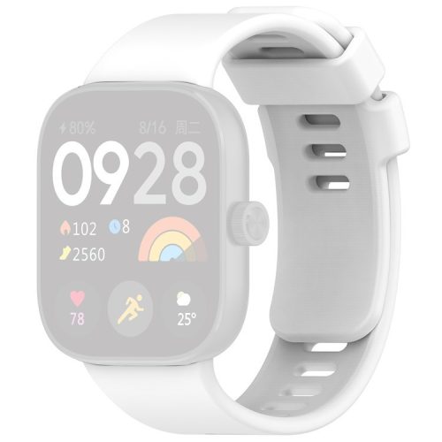 For Xiaomi Redmi Watch 4 Silicone Watch Band Adjustable Wrist Strap - White