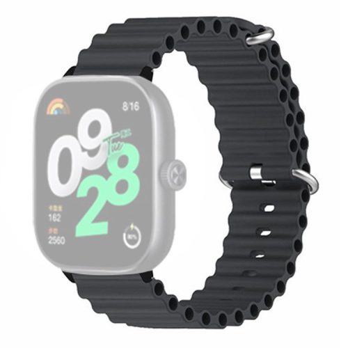 For Xiaomi Redmi Watch 4 Silicone Watch Band Wrist Strap with Alloy Connector - Black