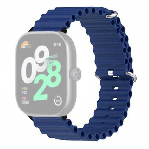 For Xiaomi Redmi Watch 4 Silicone Watch Band Wrist Strap with Alloy Connector - Dark Blue