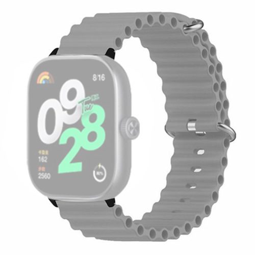 For Xiaomi Redmi Watch 4 Silicone Watch Band Wrist Strap with Alloy Connector - Grey