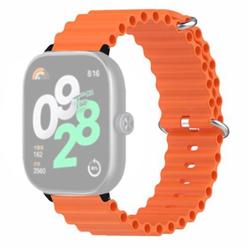 For Xiaomi Redmi Watch 4 Silicone Watch Band Wrist Strap with Alloy Connector - Orange