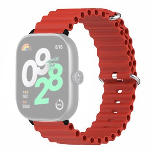 For Xiaomi Redmi Watch 4 Silicone Watch Band Wrist Strap with Alloy Connector - Red