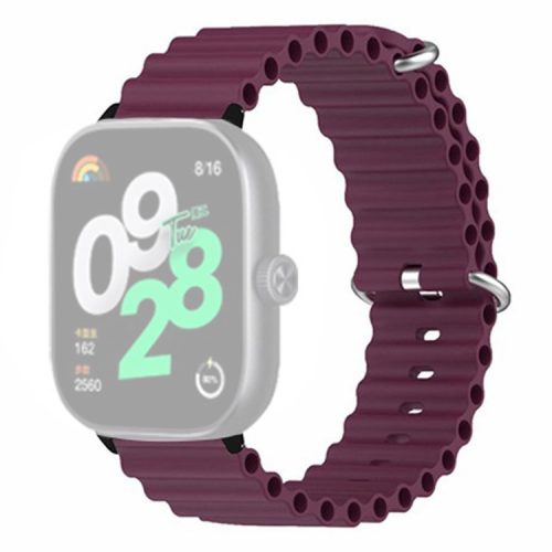 For Xiaomi Redmi Watch 4 Silicone Watch Band Wrist Strap with Alloy Connector - Wine Red