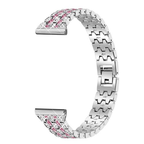 For Xiaomi Redmi Watch 4 Zinc Alloy Watch Band Rhinestones Decor Women Replacement Strap - Silver+Rose