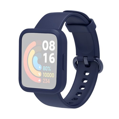 For Xiaomi Redmi Watch Replacement Strap 2-in-1 Watch Band+Watch Case Silicone Watch Band with Buckle - Dark Blue / Navy Blue