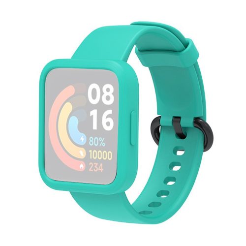 For Xiaomi Redmi Watch Replacement Strap 2-in-1 Watch Band+Watch Case Silicone Watch Band with Buckle - Green / Green