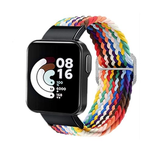 For Xiaomi Redmi Watch Replacement Wrist Strap Braided Nylon Elastic Watchband - Rainbow Color