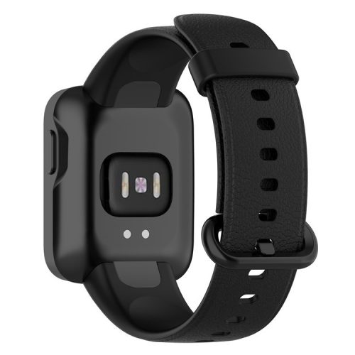 For Xiaomi Redmi Watch Soft Silicone Watch Band Litchi Texture Replacement Wristband Strap Accessories - Black