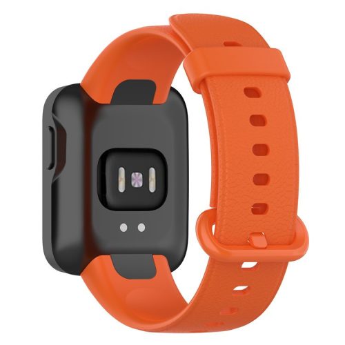 For Xiaomi Redmi Watch Soft Silicone Watch Band Litchi Texture Replacement Wristband Strap Accessories - Orange