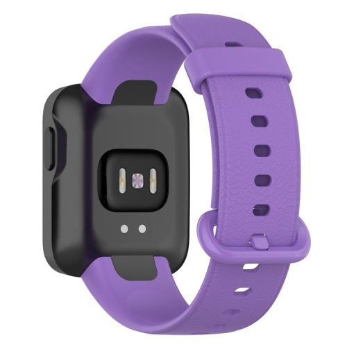 For Xiaomi Redmi Watch Soft Silicone Watch Band Litchi Texture Replacement Wristband Strap Accessories - Purple