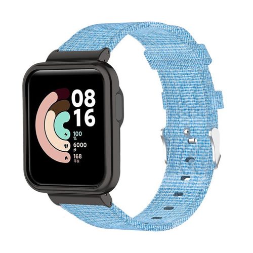 For Xiaomi Redmi Watch/Mi Watch Lite Nylon Canvas Smart Watch Band Adjustable Replacement Strap - Blue