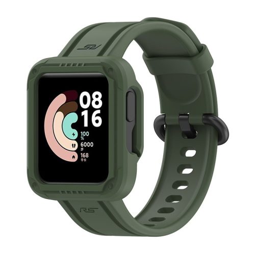 For Xiaomi Redmi Watch/Redmi Watch 2/Mi Watch Lite/Mi Watch Lite 2 Smart Watch Strap Soft Silicone Wrist Band with Watch Case - Blackish Green