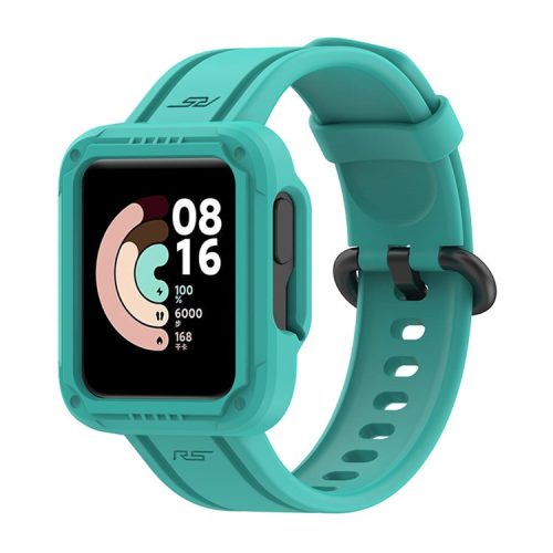 For Xiaomi Redmi Watch/Redmi Watch 2/Mi Watch Lite/Mi Watch Lite 2 Smart Watch Strap Soft Silicone Wrist Band with Watch Case - Green