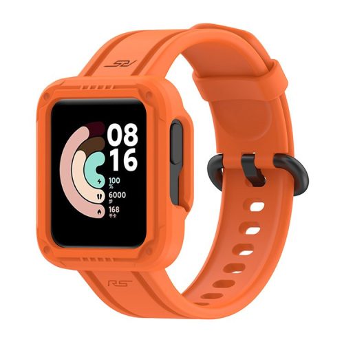 For Xiaomi Redmi Watch/Redmi Watch 2/Mi Watch Lite/Mi Watch Lite 2 Smart Watch Strap Soft Silicone Wrist Band with Watch Case - Orange