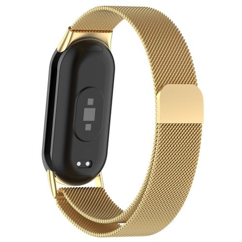 For Xiaomi Smart Band 8 / 8 NFC / 9 NFC / 9 Metal Watch Strap Mesh Style Wrist Band - Gold