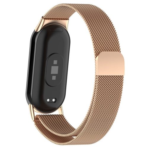 For Xiaomi Smart Band 8 / 8 NFC / 9 NFC / 9 Metal Watch Strap Mesh Style Wrist Band - Rose Gold