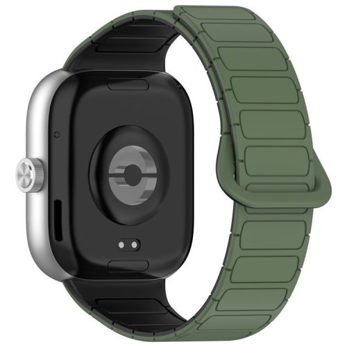 For Xiaomi Smart Band 8 Pro  /  Redmi Watch 4 Magnetic TPU Watch Strap Dual Color Strap - Army Green+Black