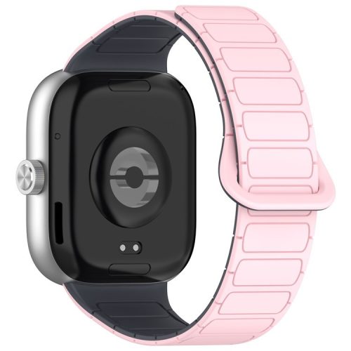 For Xiaomi Smart Band 8 Pro  /  Redmi Watch 4 Magnetic TPU Watch Strap Dual Color Strap - Light Pink+Grey