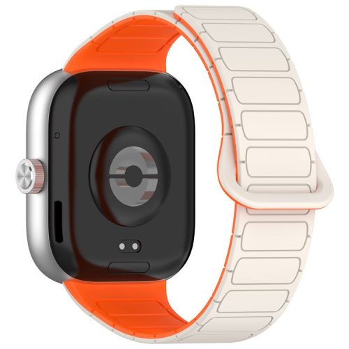 For Xiaomi Smart Band 8 Pro  /  Redmi Watch 4 Magnetic TPU Watch Strap Dual Color Strap - Starlight+Orange