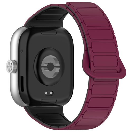 For Xiaomi Smart Band 8 Pro  /  Redmi Watch 4 Magnetic TPU Watch Strap Dual Color Strap - Wine Red+Black