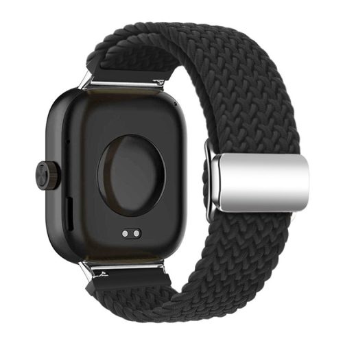 For Xiaomi Smart Band 8 Pro / Redmi Watch 4 Loop Strap Magnetic Buckle Woven Watch Band - Black