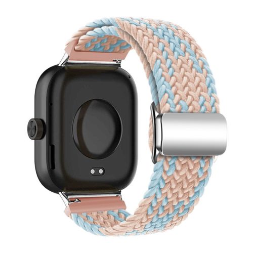 For Xiaomi Smart Band 8 Pro / Redmi Watch 4 Loop Strap Magnetic Buckle Woven Watch Band - Blue+Pink