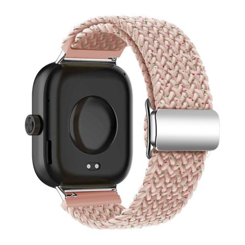 For Xiaomi Smart Band 8 Pro / Redmi Watch 4 Loop Strap Magnetic Buckle Woven Watch Band - Confetti Pink