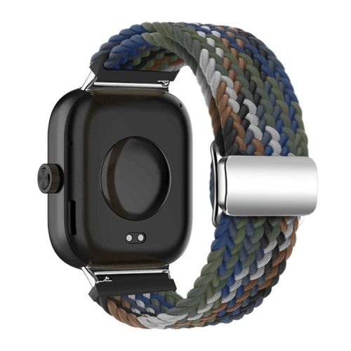 For Xiaomi Smart Band 8 Pro / Redmi Watch 4 Loop Strap Magnetic Buckle Woven Watch Band - Denim Multi-color