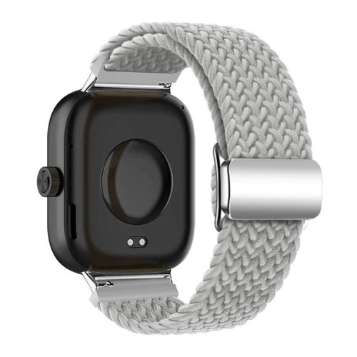 For Xiaomi Smart Band 8 Pro / Redmi Watch 4 Loop Strap Magnetic Buckle Woven Watch Band - Light Grey