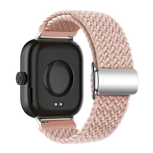 For Xiaomi Smart Band 8 Pro / Redmi Watch 4 Loop Strap Magnetic Buckle Woven Watch Band - Light Pink