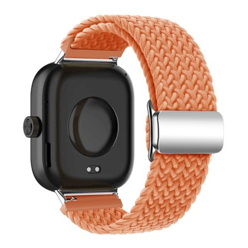 For Xiaomi Smart Band 8 Pro / Redmi Watch 4 Loop Strap Magnetic Buckle Woven Watch Band - Orange